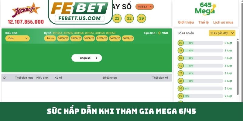 Mega 6/45 - Thử Vận May Rinh Ngay Phần Thưởng Cực Khủng Sức hấp dẫn khi tham gia Mega 6/45